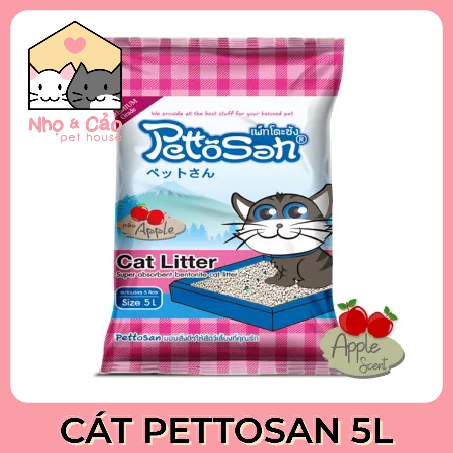 CÁT VỆ SINH CHO MÈO TÚI 5L PETTOSAN - Thơm, Ít bụi, Thấm hút tốt