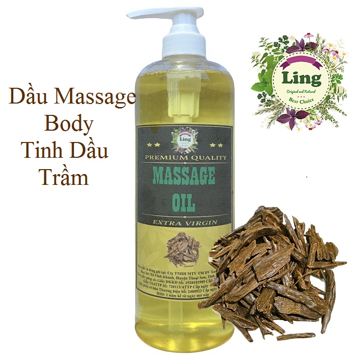 1 Lít Dầu Massage Body Tinh Dầu Trầm Thiên nhiên 100% dùng cho mọi loại da