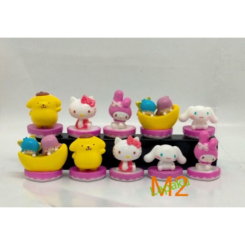 Bộ 10 Con Dấu Hình Hello Kitty Và My Melody Dễ Thương