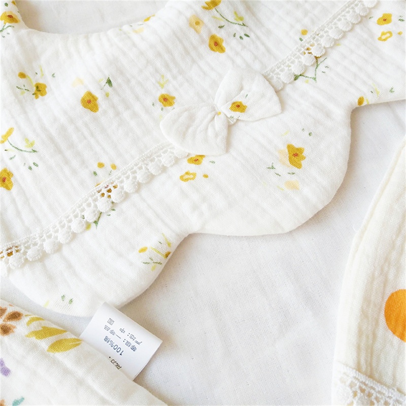 Yếm Ăn Cotton Họa Tiết Dâu Tây / Cherry Hoạt Hình Dễ Thương Cho Bé Sơ Sinh