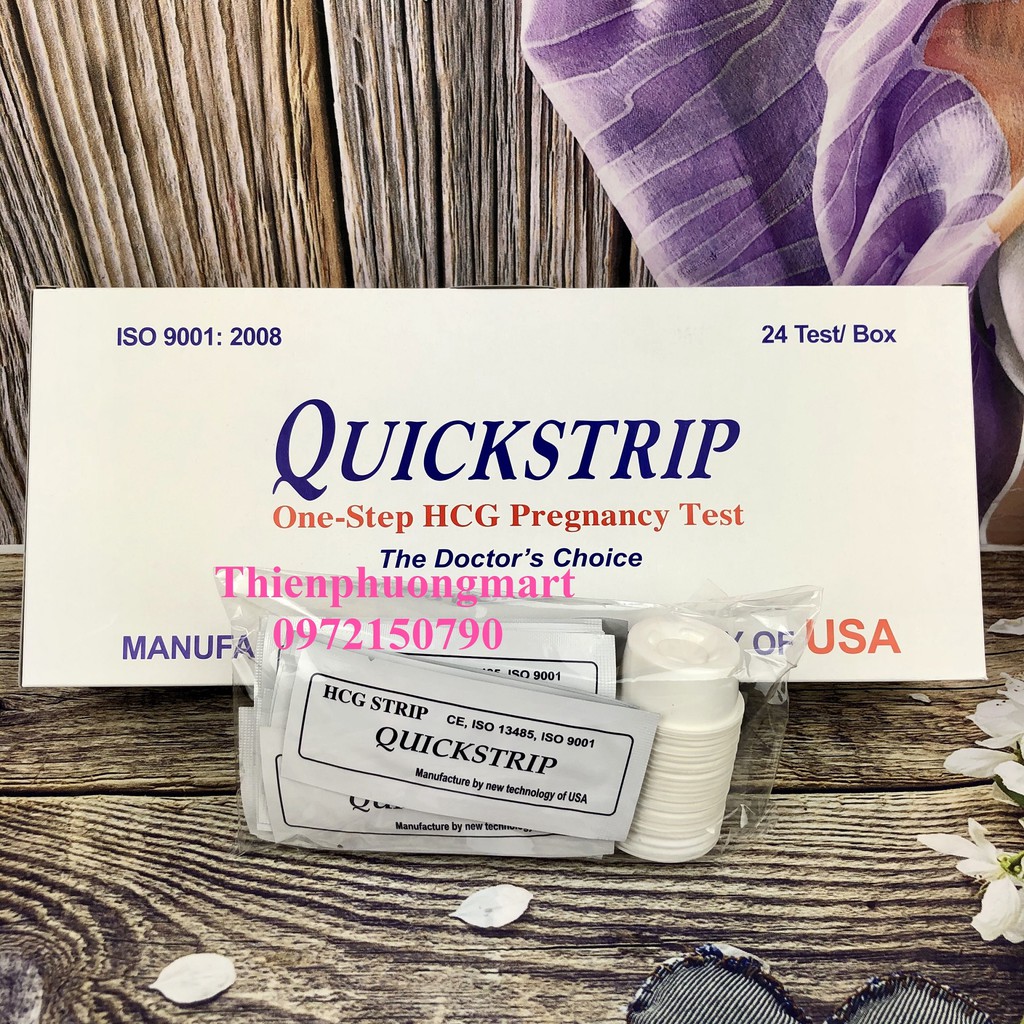 24 Que Xếp Gọn Không Vỏ Hộp  - Que Thử Thai Quickstrip Phát Hiện Thai Sớm