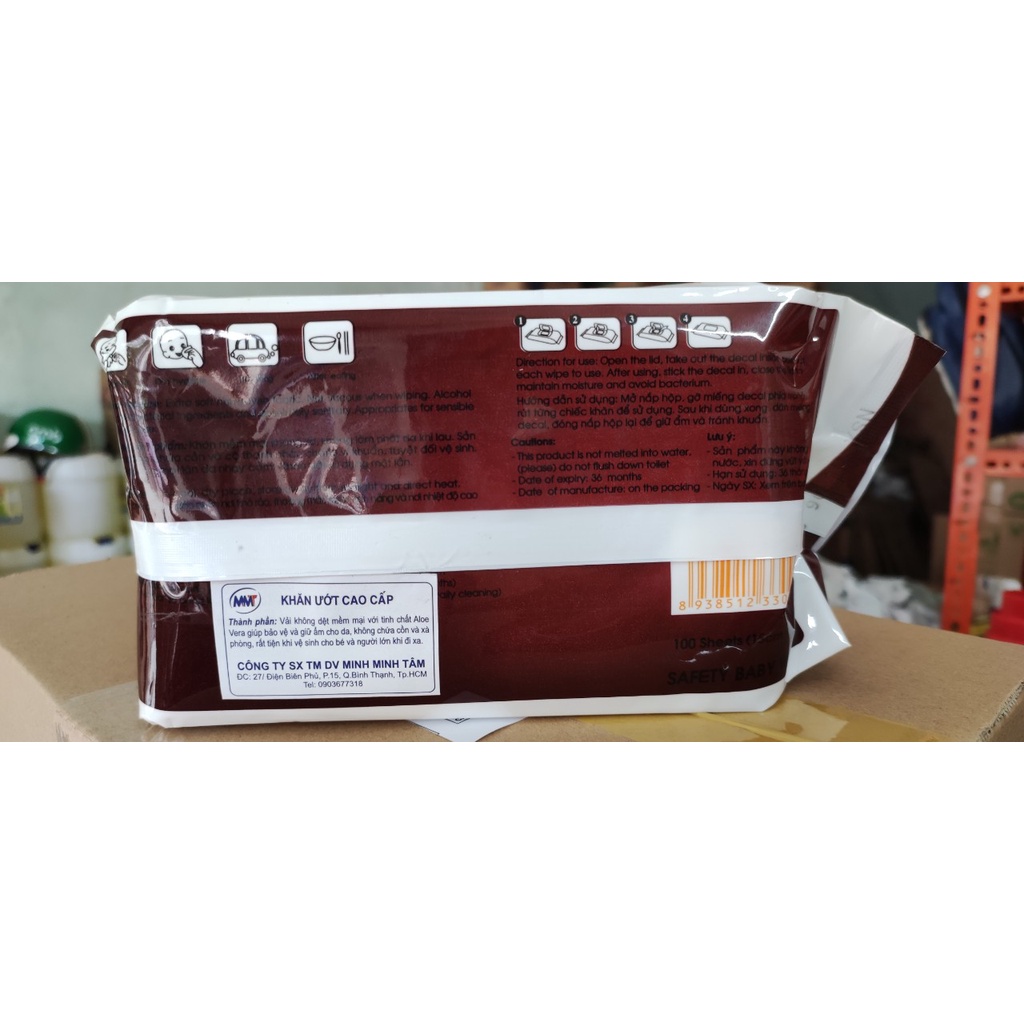 Gói 100 tờ khăn ướt Cao cấp Hàn Quốc Baby Wipes không mùi
