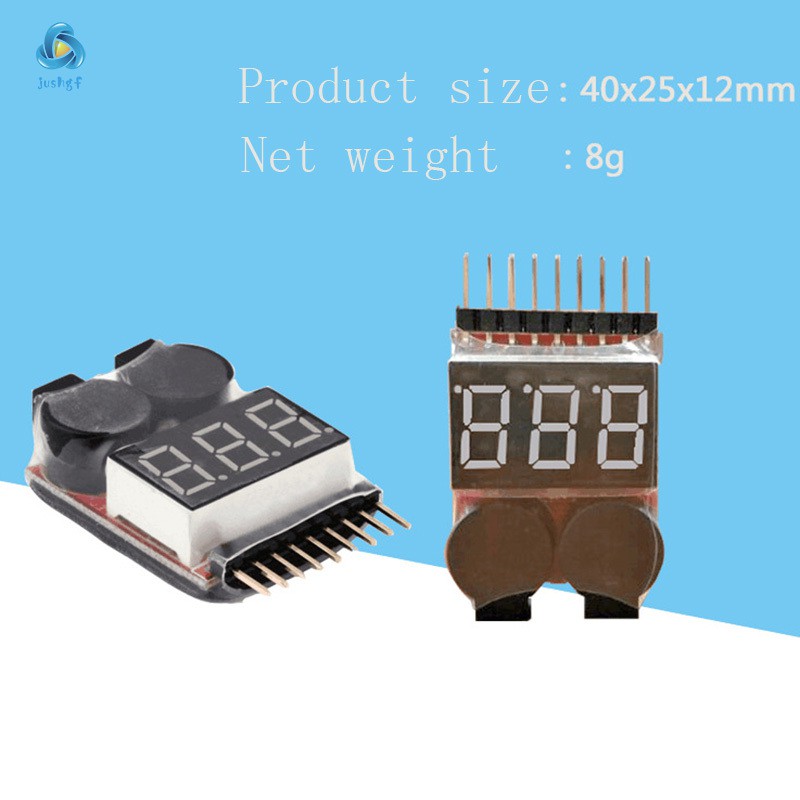 1-8S LED Lipo Battery Monitor Voltage Indicator Checker Tester Low Voltage Buzzer Alarm for Lipo Li-ion LiMn Li-Fe Batte | BigBuy360 - bigbuy360.vn