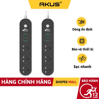 Ổ cắm điện thông minh AKUS - OC3U HÀNG CHÍNH HÃNG BH 12 THÁNG - Akus