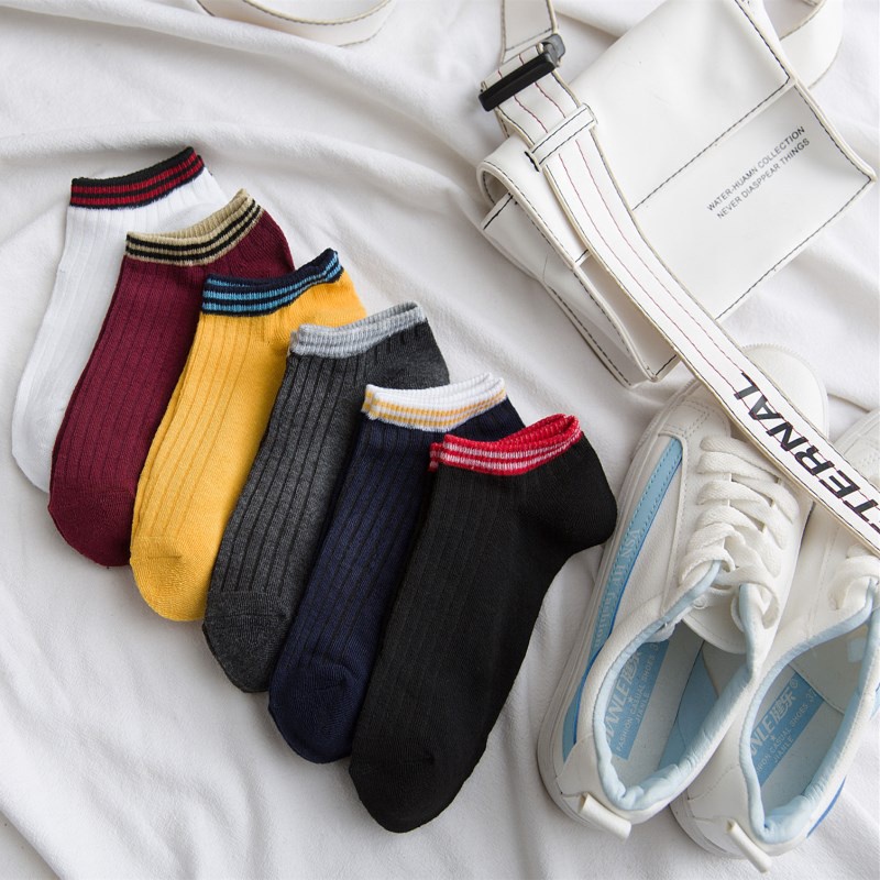 TIAN TIAN T048 Vớ tất nữ cổ ngắn Hàng cao cấp Đôi vớ Cotton ngắn thoáng khí thấm hút mồ hôi cho nam và nữ