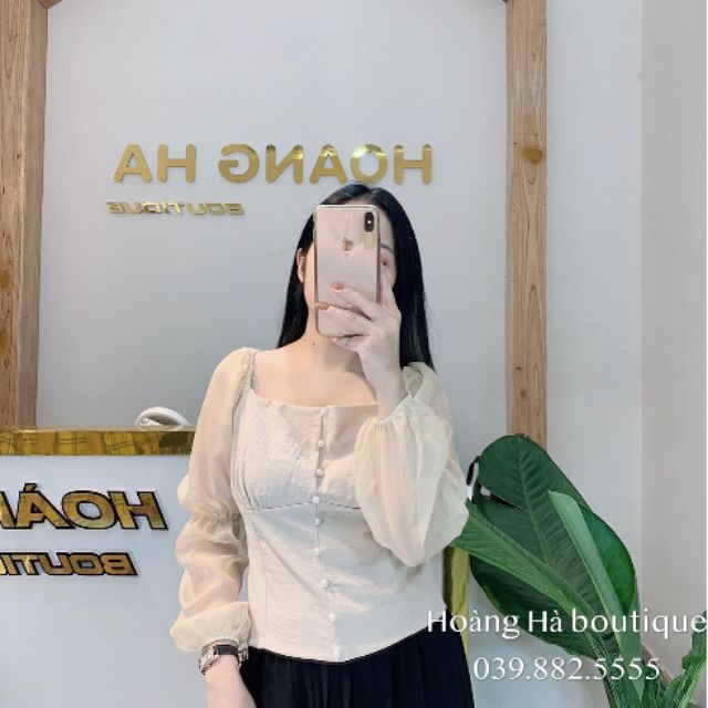 Áo kiểu cổ vuông công sở