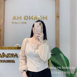 Áo kiểu cổ vuông công sở