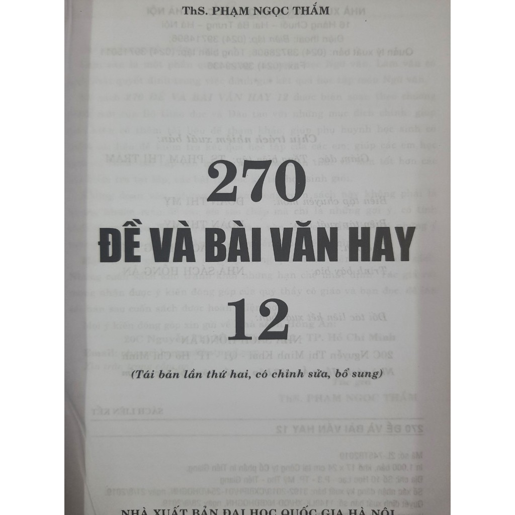 Sách - 270 Đề &amp; bài văn hay lớp 12