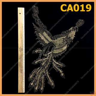 CỔ ÁO PHƯỢNG HOÀNG CÁCH ĐIỆU 60 cm - CA019 - Đen vàng đồng