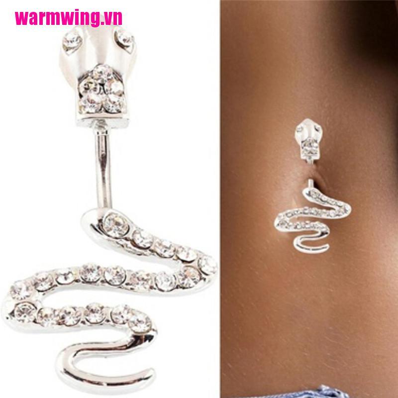 Khuyên rốn hình rắn bằng thép không gỉ độc đáo cho nữ