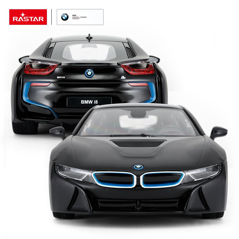 Mô hình xe BMW i8 siêu xe ô tô điều khiển từ xa 1:14 Rastar, tự động mở cửa, có visai đồ chơi ô tô điều khiển từ xa