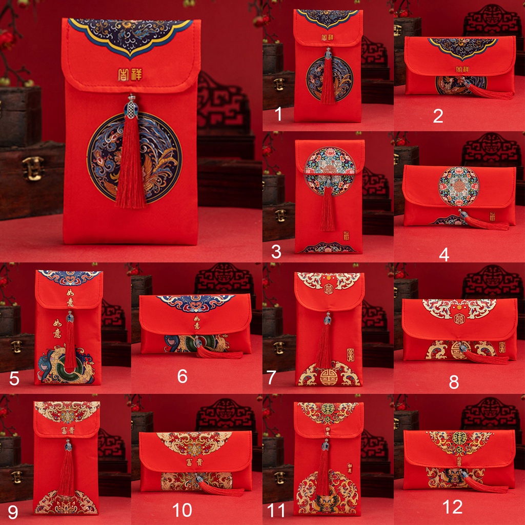 Bao lì xì đỏ may mắn phong cách Trung Quốc dành cho năm mới