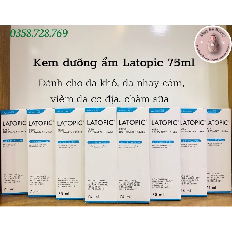 [5/2025] Kem dưỡng ẩm Latopic tuýp 75ml phù hợp cho da khô, da nhạy cảm, viêm da cơ địa