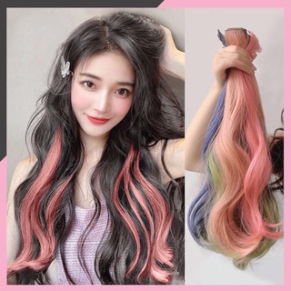 【kifli】Kẹp high light tóc giả xoăn nhuộm Ombre nhiều màu Hàn Quốc