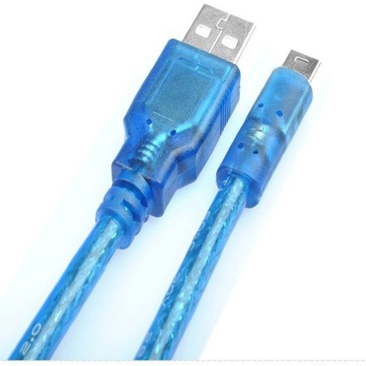 Cáp Mini Usb Sang Usb Ngắn 30Cm Xanh Chống Nhiễu Dùng Cho Ô Tô Kết Nối Nghe Nhạc, Truyền Dữ Liệu Máy Ảnh