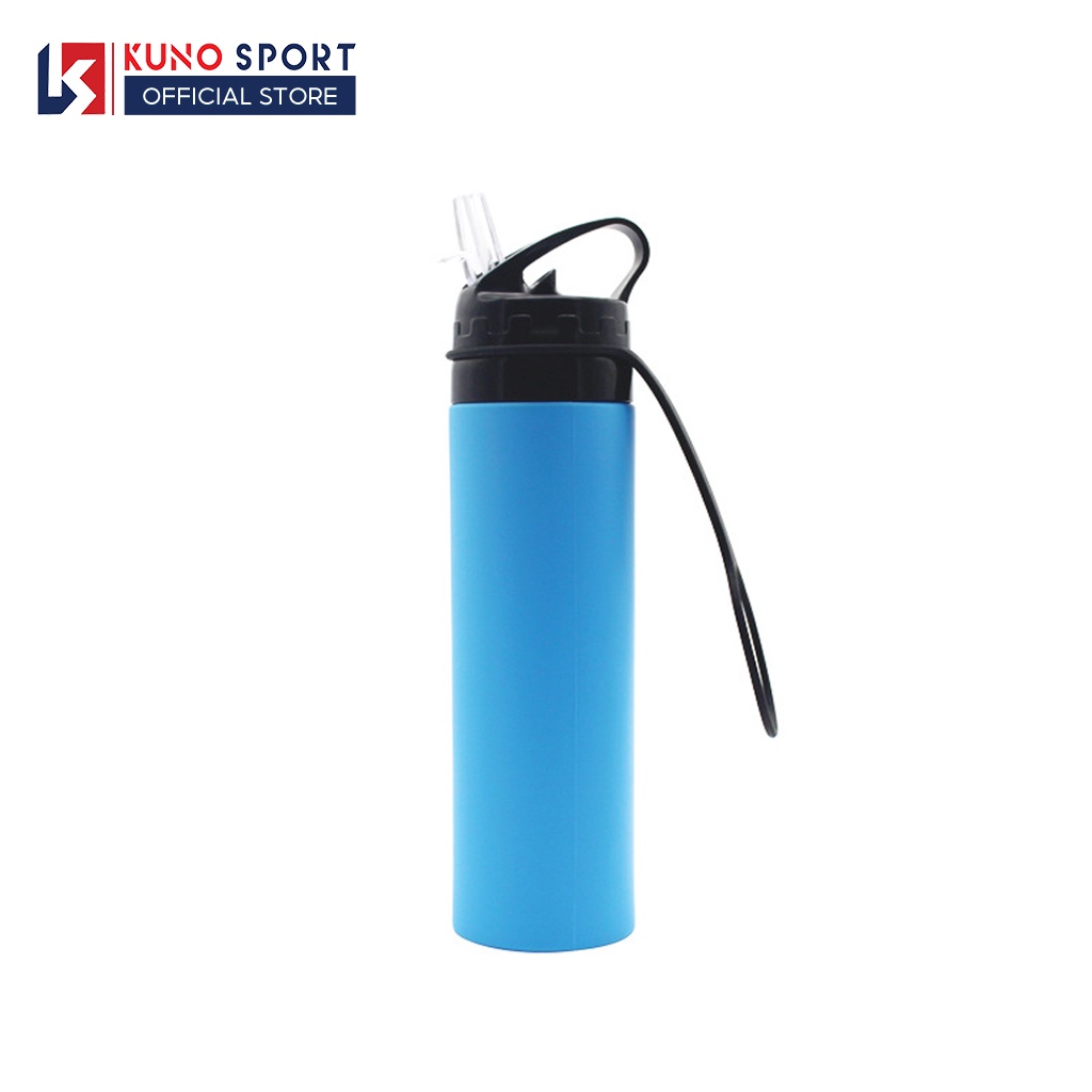 Bình Đựng Nước Silicon  KUNO SPORT 610ML gấp gọn tiện lợi thể thao, xe đạp, neo núi
