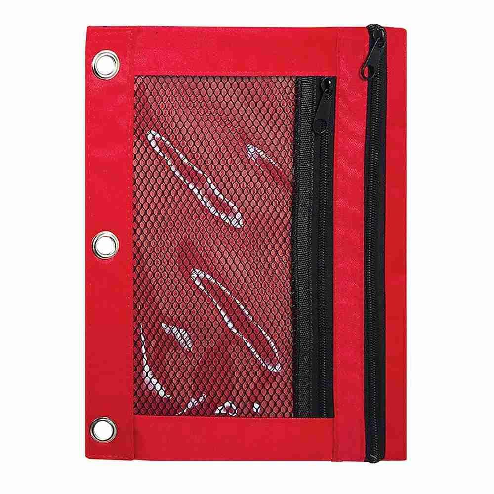 PISTA Túi Đựng Bút Bằng Vải Oxford Sức Chứa Lớn Có Lỗ Khóa Kéo