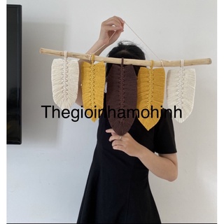 Mành lá macrame trang trí ( có phun keo định hình lá)