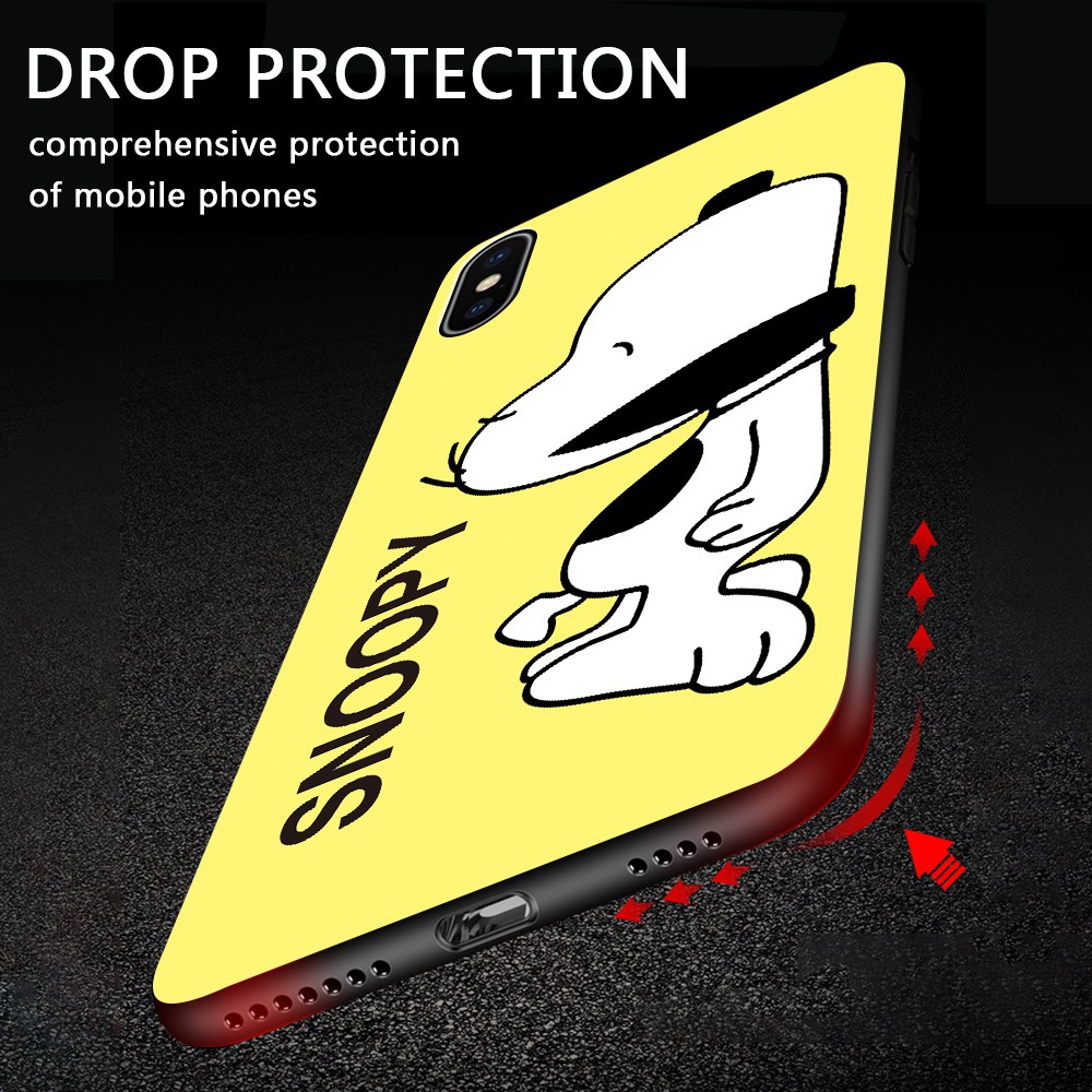 Samsung Galaxy 20 Ultra Note 10 Note 8 Pro Note 9 Lite Plus For Soft Case Silicone Casing TPU Cute Cartoon Snoopy Dog Phone Case Full Cover Simple Macaron Matte Shockproof Back Cases