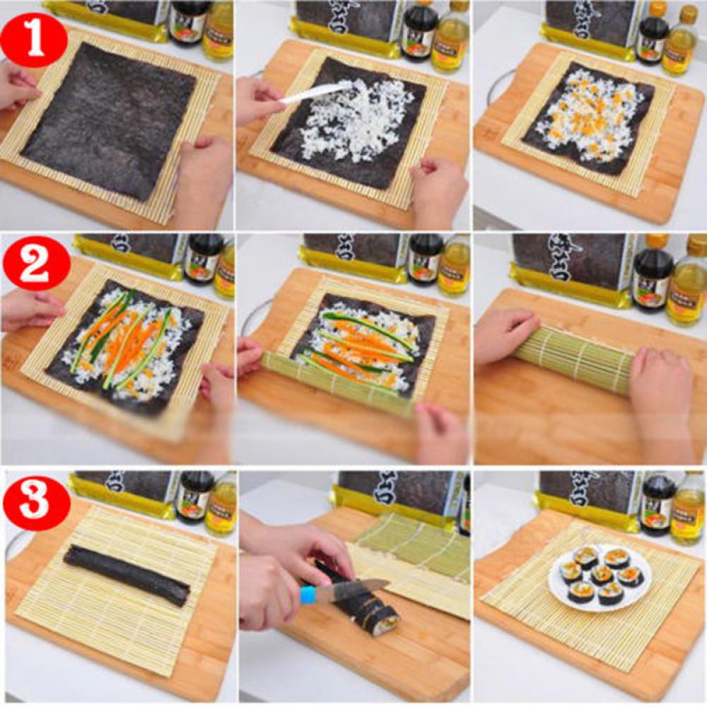 Khuôn gỗ hỗ trợ làm bánh cuộn/sushi chất lượng cao