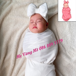 Quấn chũn vải cotton chống giật mình cho bé sơ sinh