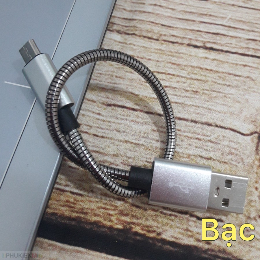 Cáp sạc cổng Micro USB mạ kẽm loại ngắn 20cm dùng cho sạc dự phòng, máy tính giá rẻ