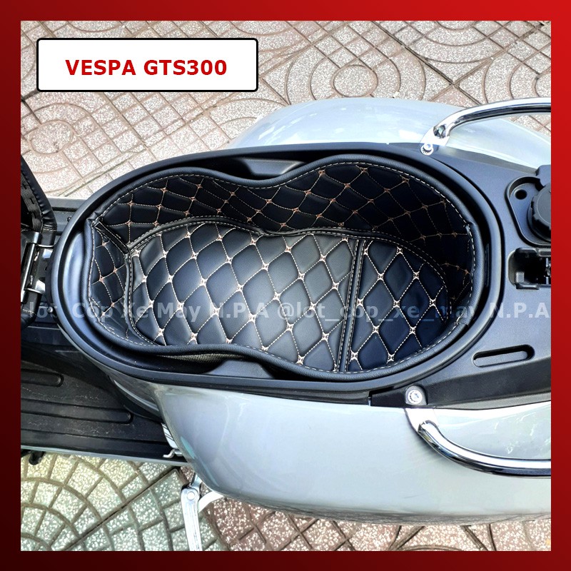 Lót Cốp Da Cách Nhiệt Xe Vespa GTS, Da 5 lớp, Bảo Hành 2 Năm