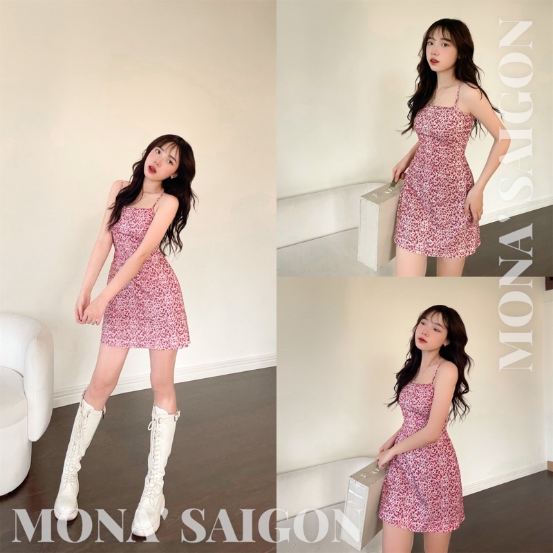 Đầm đỏ hoa nhí MONÁ - MOCHI