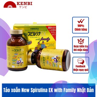 Tảo xoắn New Spirulina EX with Family Nhật Bản -Hộp gồm 02 lọ x 1000 viên