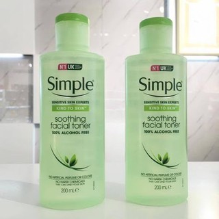 Nước Hoa Hồng Soothing Facial Toner Simple cân bằng ẩm cho da 200ml