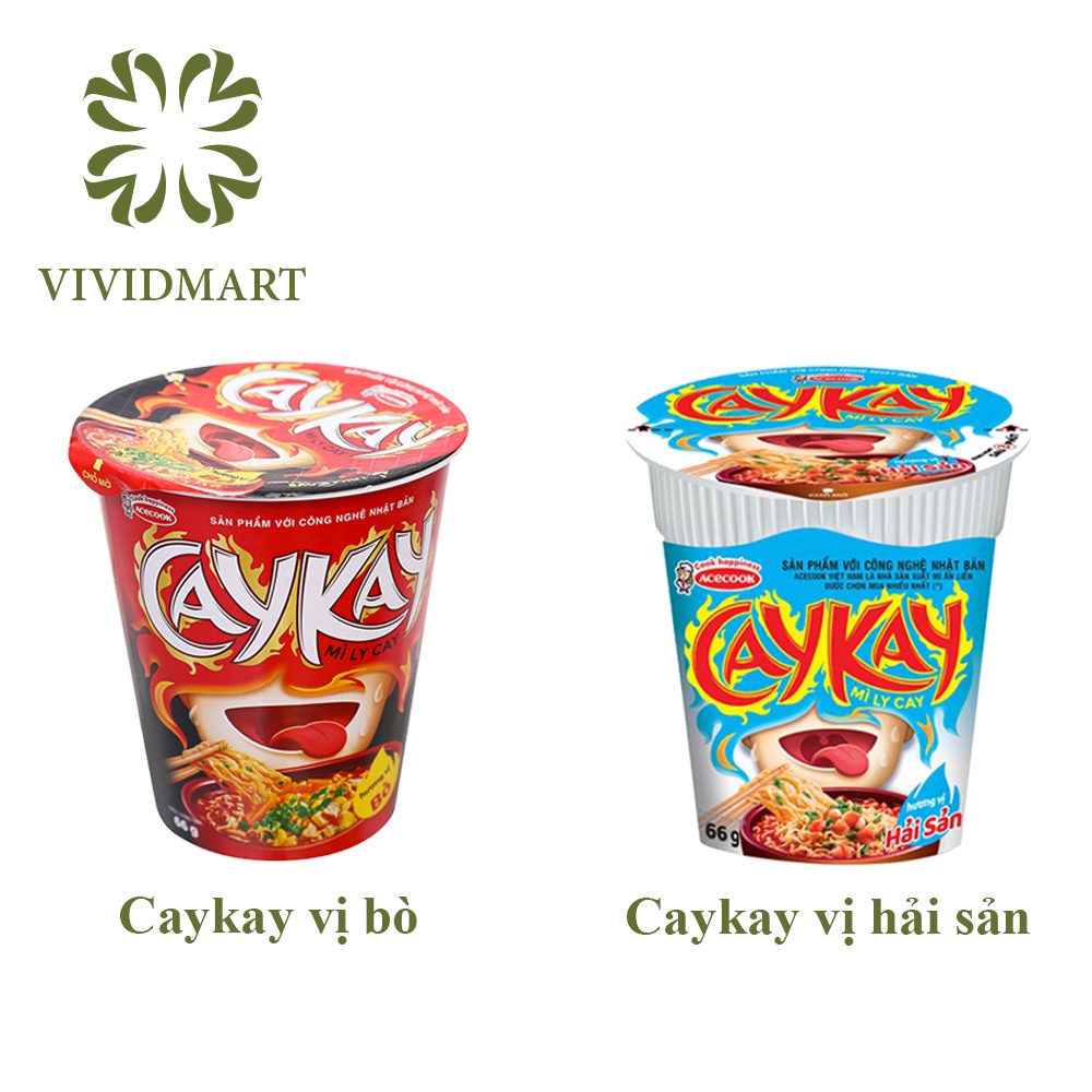 [Toàn quốc] [Ly lẻ] MÌ LY CAYKAY 2 VỊ: CAY BÒ, KAY HẢI SẢN – LY 66G – ACECOOK | BigBuy360 - bigbuy360.vn