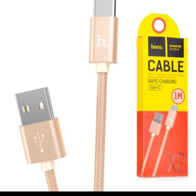CÁP SẠC NHANH TYPE C - HOCO X2 - ( DÀI 1M ) - MÀU VÀNG
