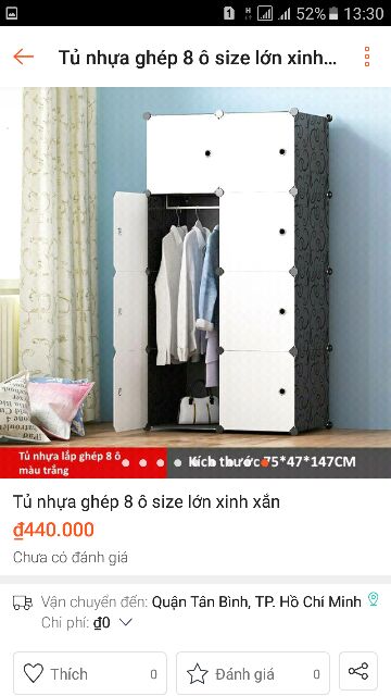 Tủ nhựa ghép đa năng 8 ô size lớn mẫu gân đen sang trọng