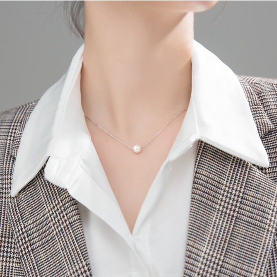 Dây Chuyền Bạc s925 Xỏ Ngang - Ngọc Trai Trường Thịnh