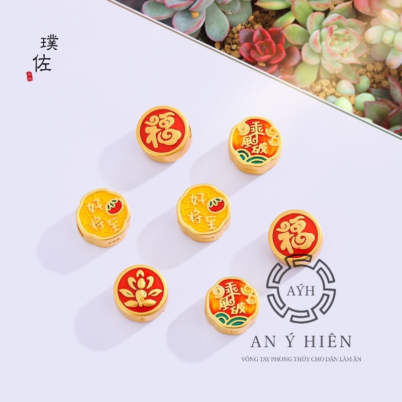 Charm Chốt hoa đào vàng #C116 ( An Ý Hiên)