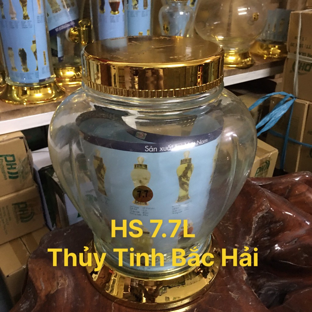BÌNH THỦY TINH VÀ HŨ THỦY TINH NGÂM RƯỢU HS7.7L-THỦY TINH KHÔNG CHÌ- THỦY TINH BẮC HẢI