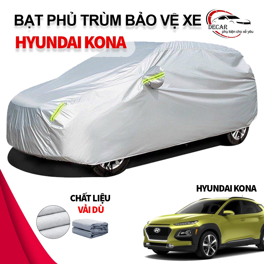Bạt vải dù oxford bảo vệ xe ô tô, áo trùm oto chống nắng nóng, mưa cho xe HYUNDAI KONA