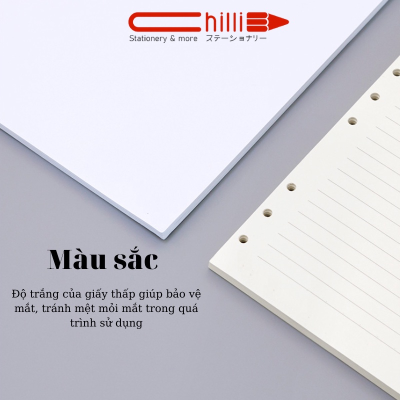 Ruột Sổ Còng BEIFA Giấy Refill Size A4, A5, B5, A6 Full Style Dot Line, Dot, Grid, Small 4,6,9,20,26 Lỗ Grid