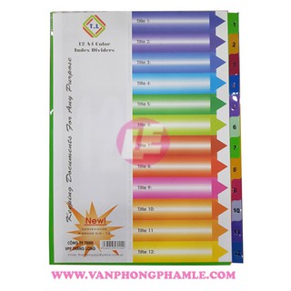 Bìa phân trang nhựa 12 số Thăng Long