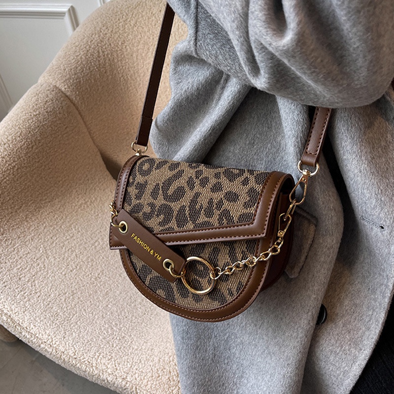 Túi đeo chéo vai IELGY họa tiết da báo phong cách cá tính dành cho nữ