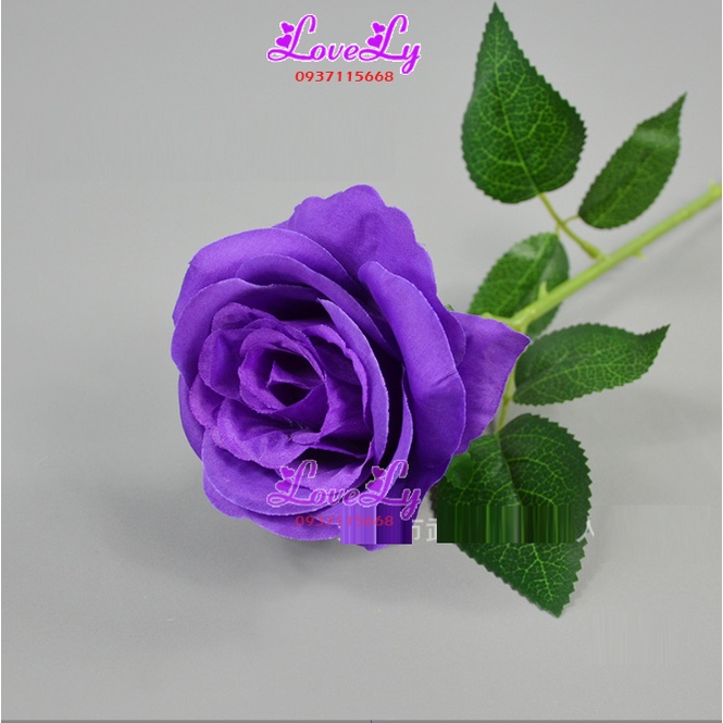 Hoa Giả - Hoa hồng vải 1 bông lớn dài 65cm có gai giống như thật trang trí nhà cửa