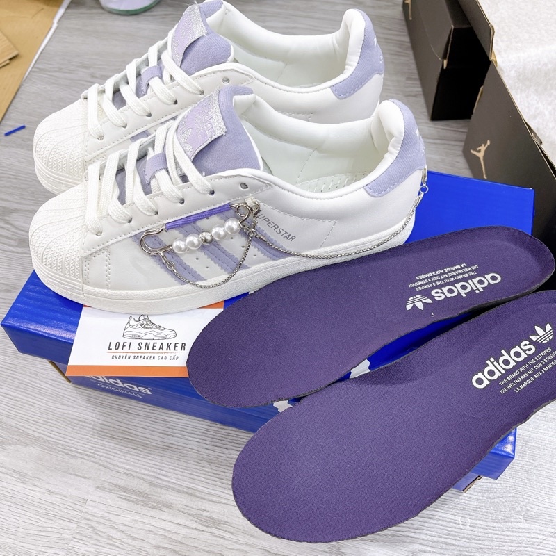 Giày Thể Thao SuperStar Sò Charm Tím Mới Hot 2022  Giầy sneaker nữ hottrend