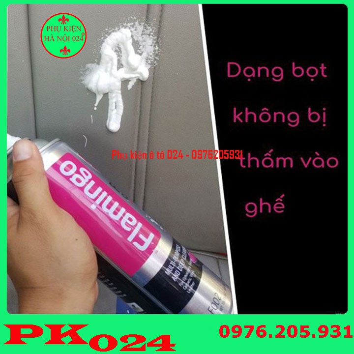 Bộ 2 Bình Xịt Bọt Vệ Sinh Nội Thất Ghế Da Ô Tô Flamingo F002 650ml