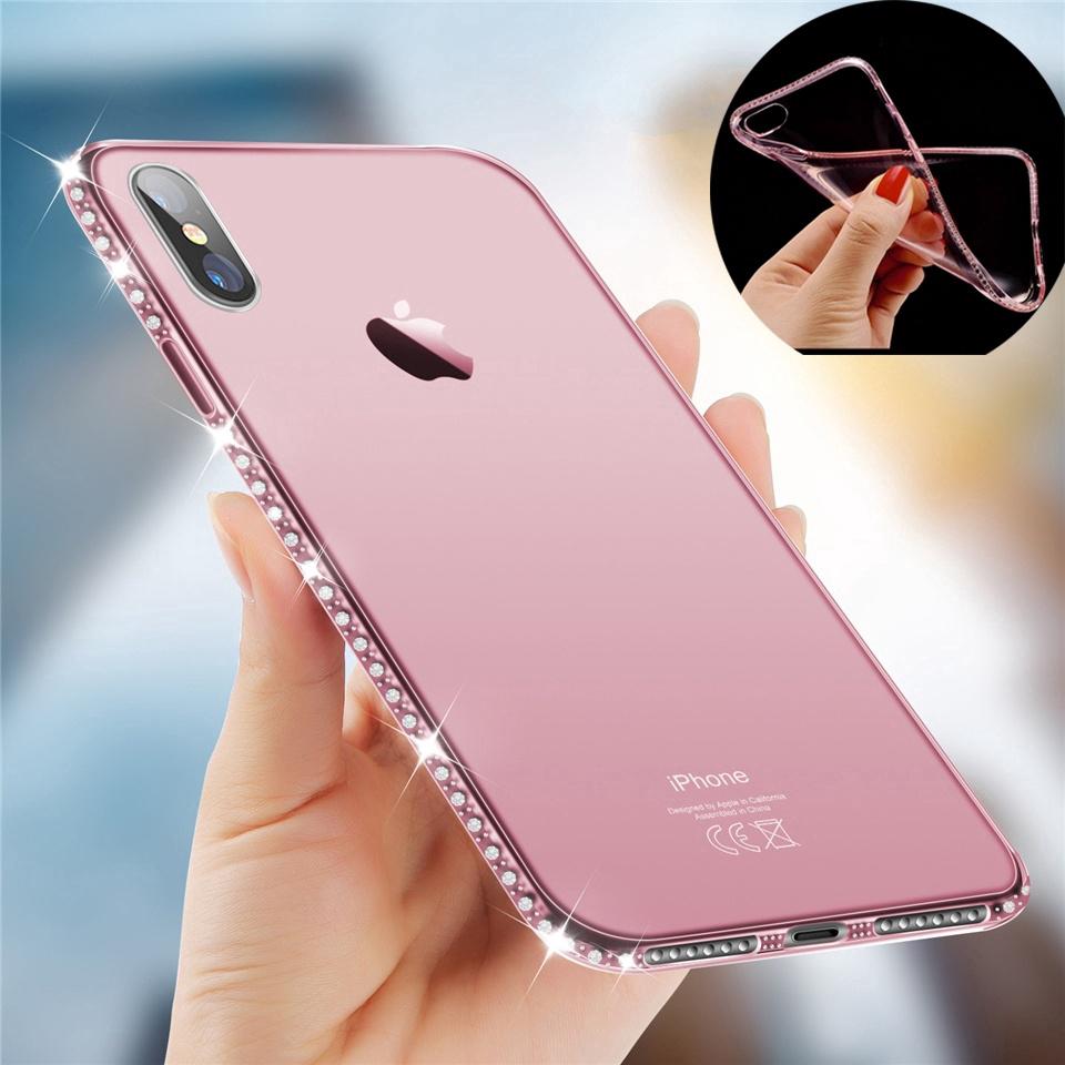 Ốp điện thoại đính đá lấp lánh sang trọng cho iphone X XS MAX XR Case iphone 7 plus 8 plus iphone 5s 5 se 6 6s