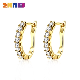 Đôi bông tai skmei mạ vàng đính đá thời trang cho nữ