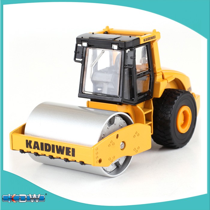 Mô Hình Xe Sắt Xe Lu Công Trình Trục Sắt 2 Bánh Hơi Tỉ Lệ 1:50 - Kdw - Vàng - 9930