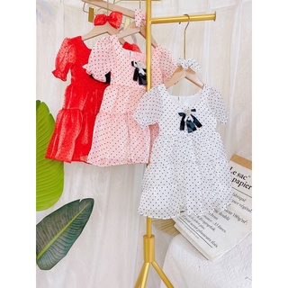 Váy đầm công chúa trẻ em BABYDOLL voan chấm bi mềm cho bé 2-7 tuổi