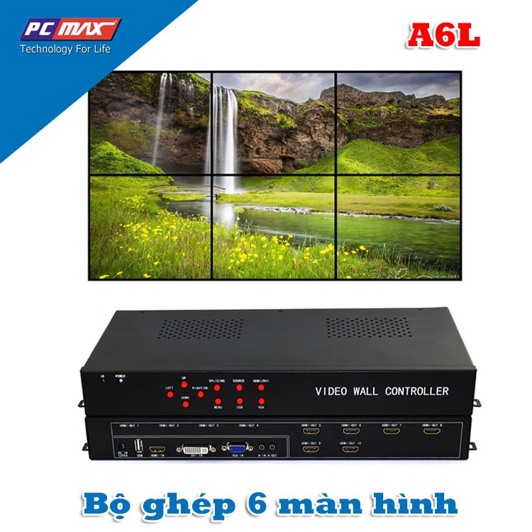 Video wall controller Bộ ghép nhiều màn hình ( Ghép 6 màn ) cao cấp A6L - Hàng Chính Hãng