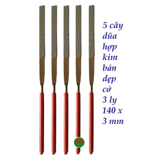 5 cây dũa dẹp hợp kim mài dũa kim loại có 3 cỡ để lựa chọn 180 x 5 - 160 x 4 - 140 x 3