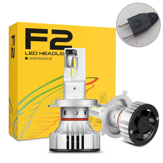 2 Bóng Đèn Pha Xe Hơi F2 72w 12000lm 6500k Led H7